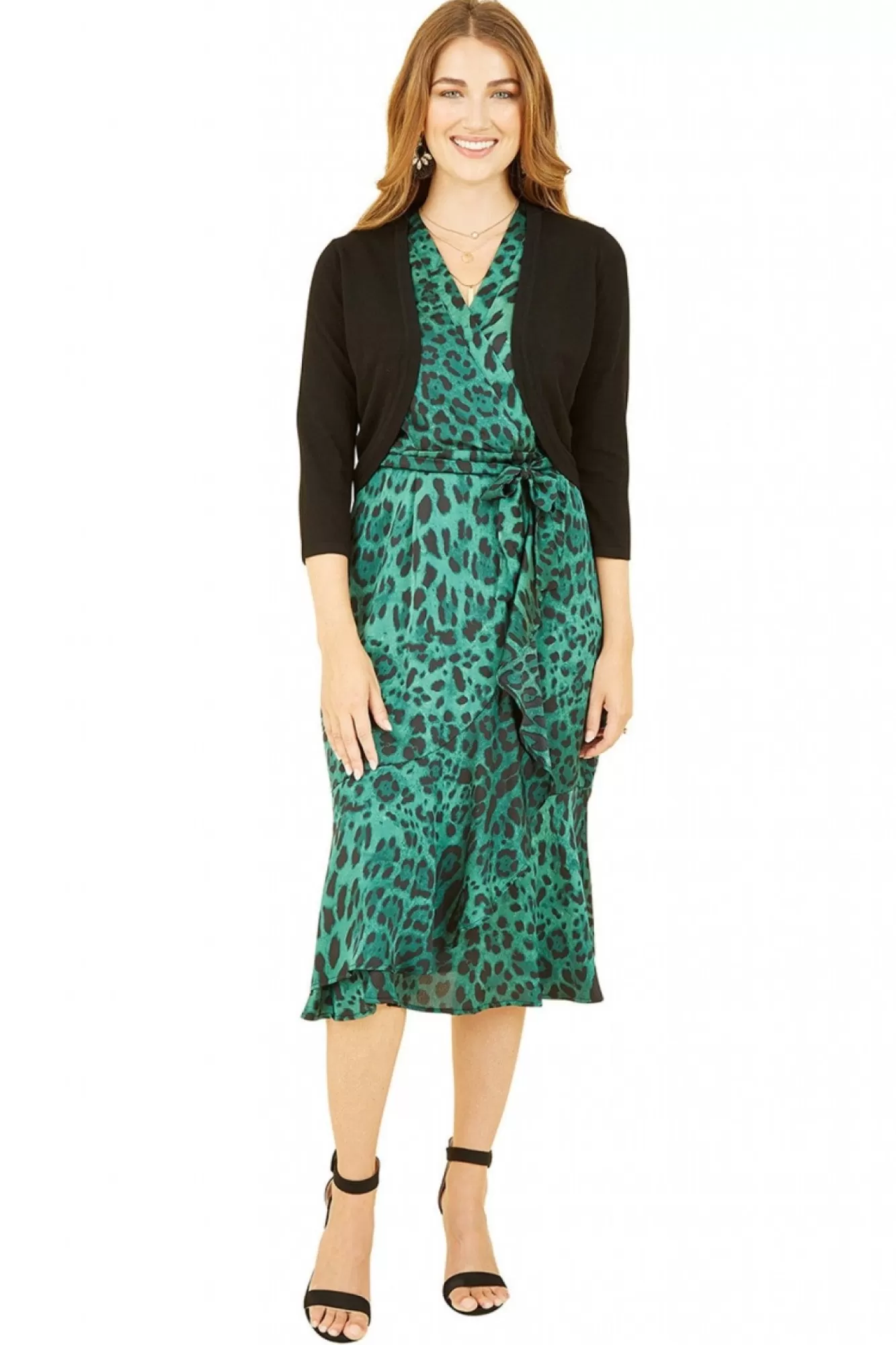 Cardigans^Yumi Knitted Curve Bolero Black