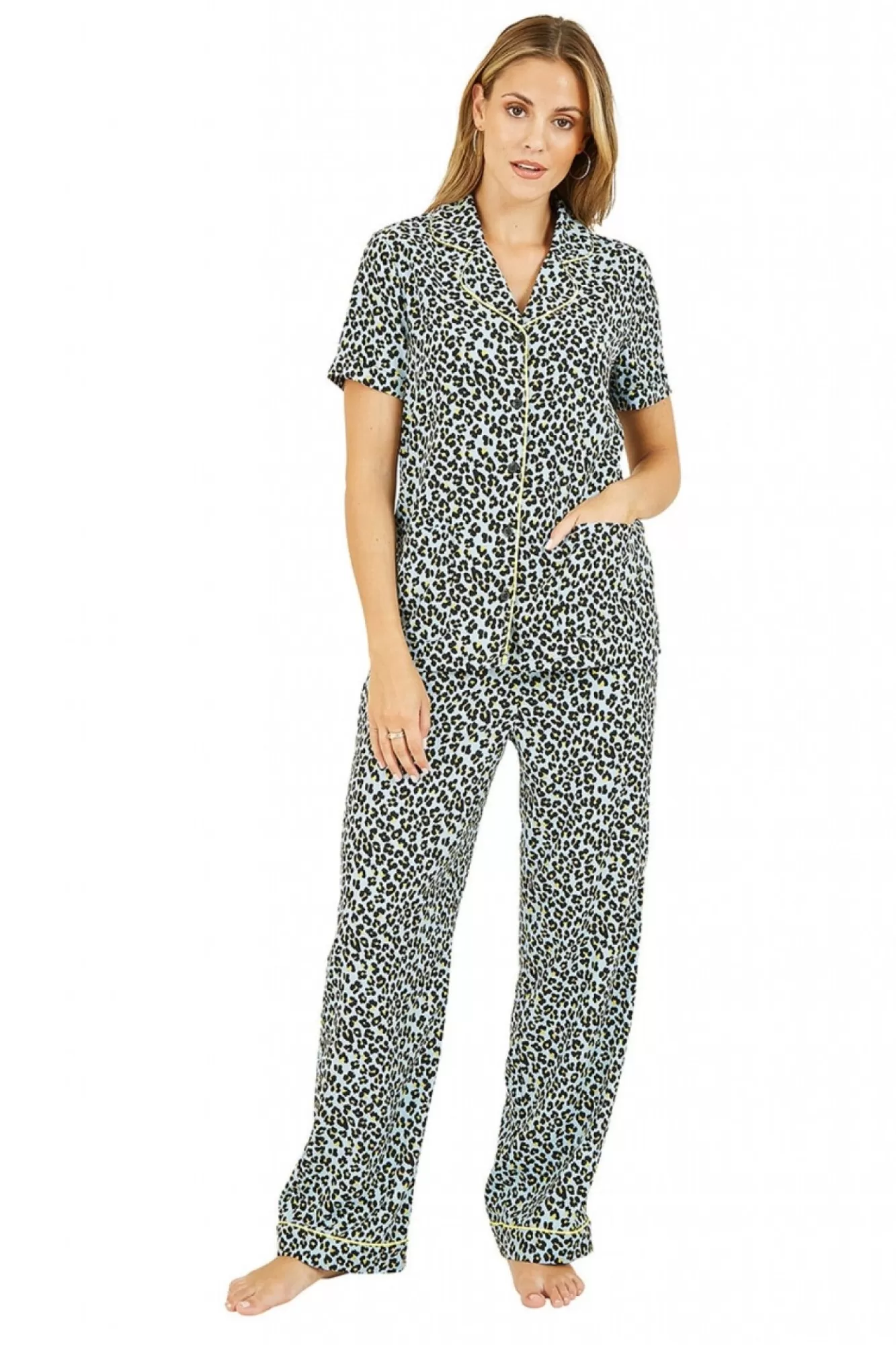 Loungewear & Sleepwear^Yumi Leopard Print Pyjamas Blue