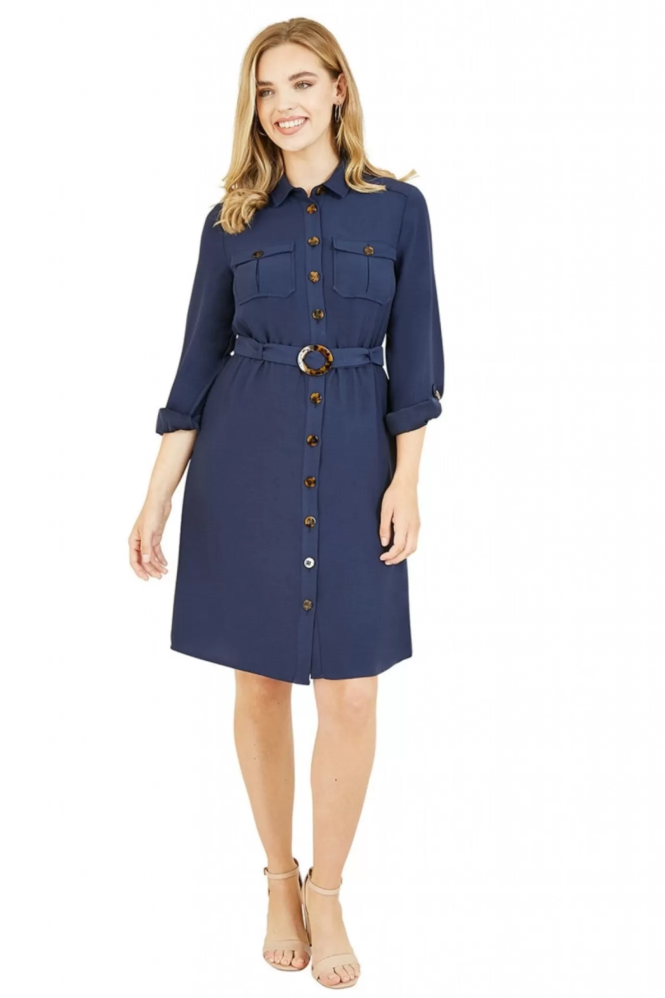 Mini Dresses^Yumi Military Shirtdress Navy