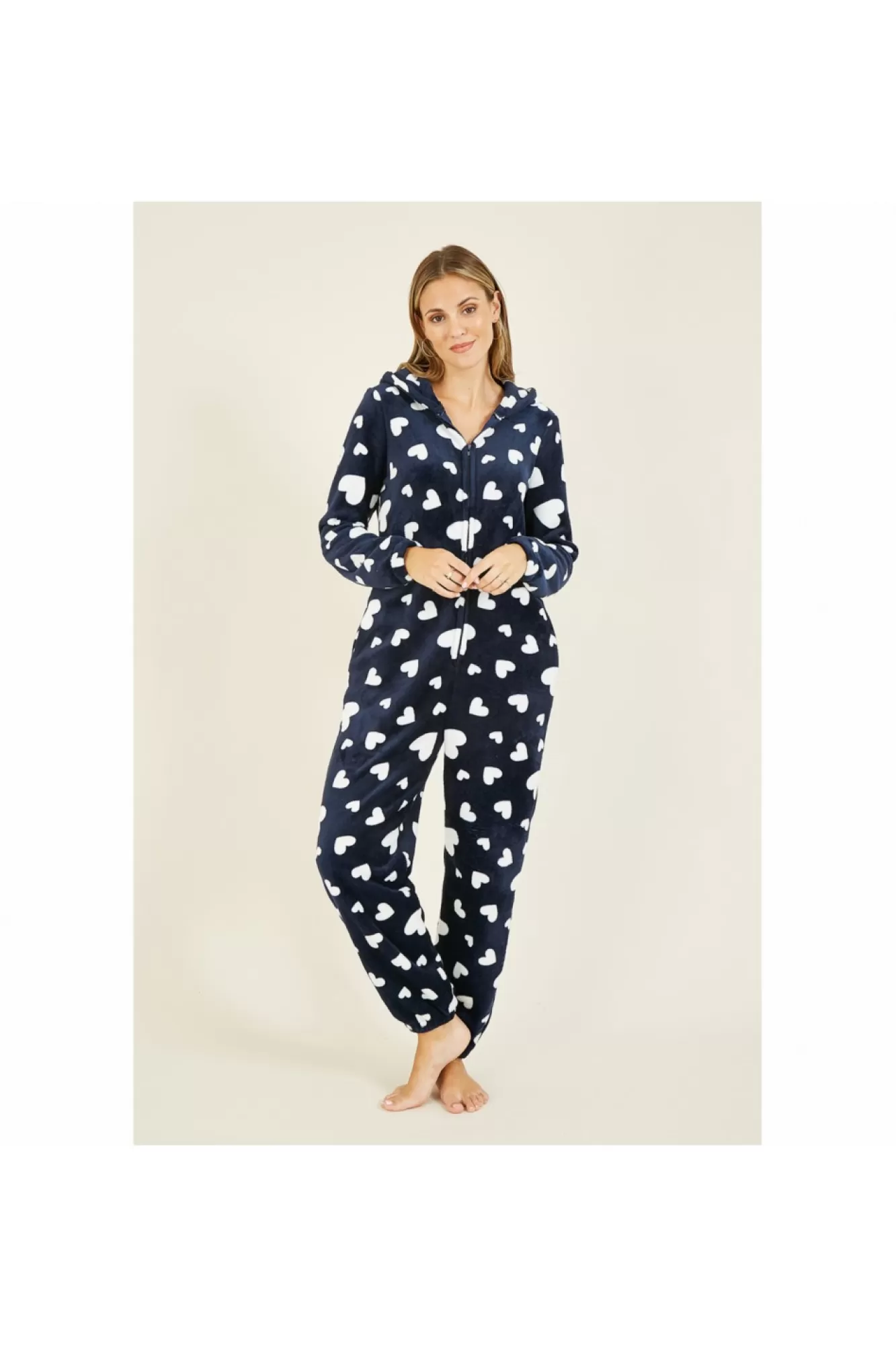 Loungewear & Sleepwear^Yumi Navy Heart Super Soft Onesie With Pockets Blue