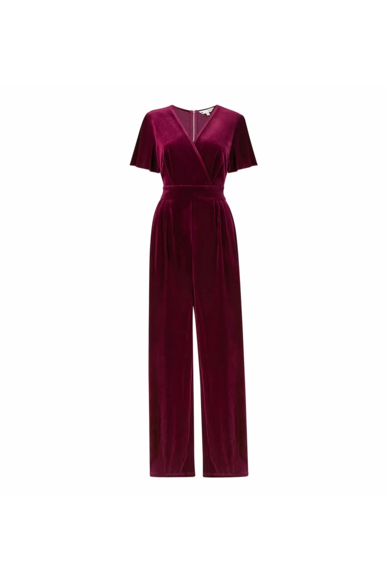 Jumpsuits^Yumi Plum Velvet Jumpsuit With Angel Sleeves Red
