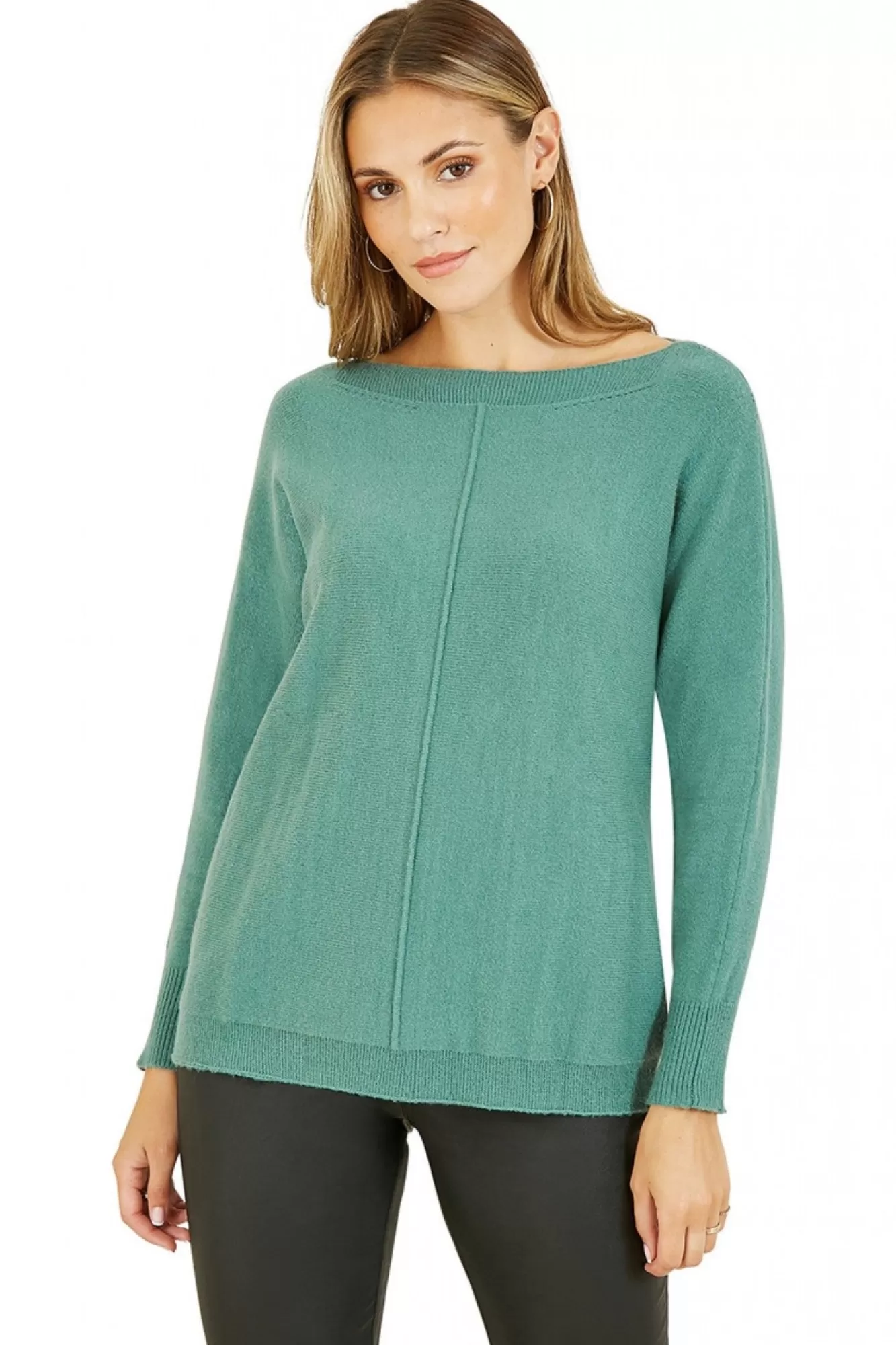Jumpers^Yumi Relaxed Knitted Jumper Green
