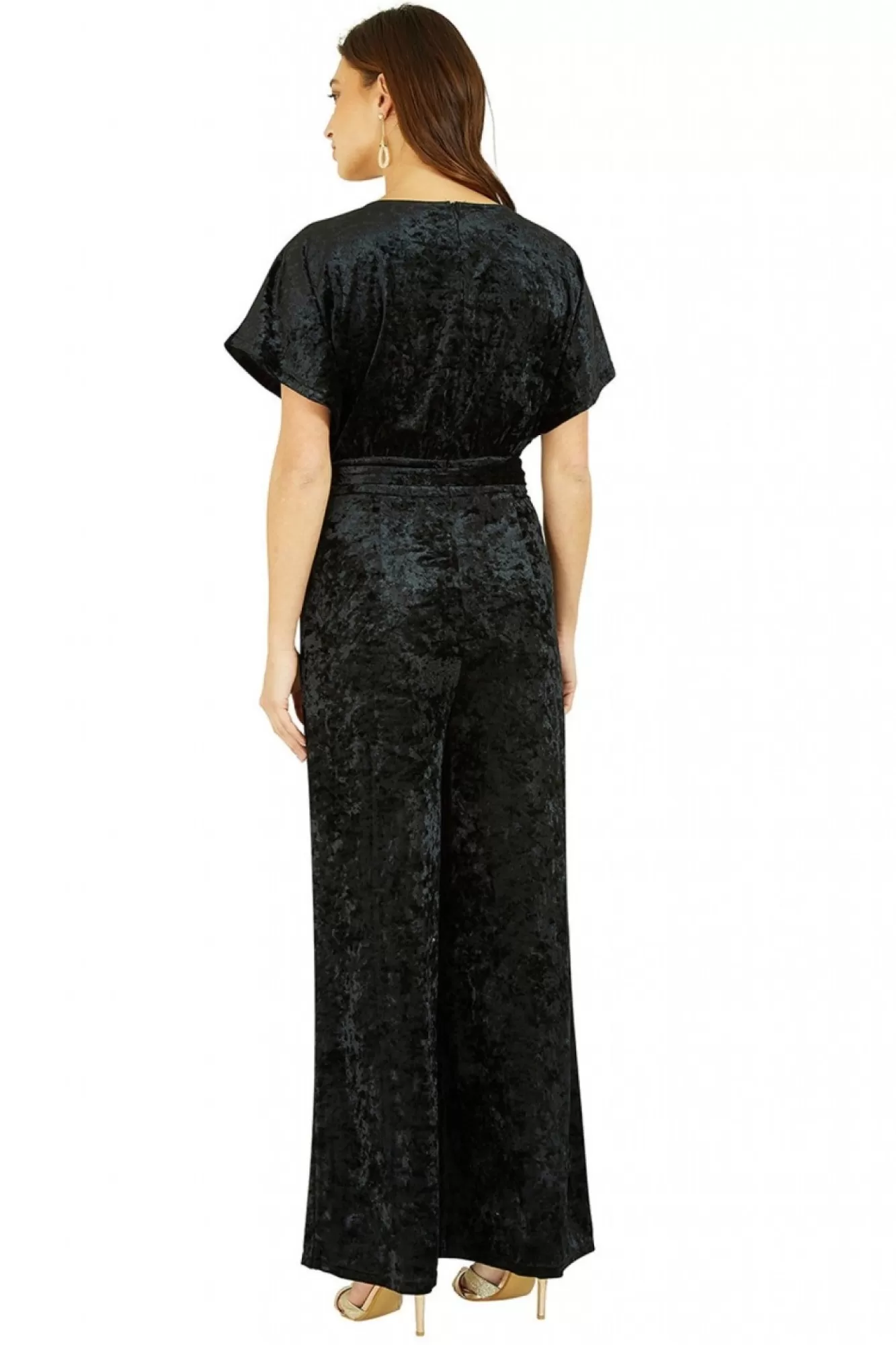 Jumpsuits^Yumi Velvet Kimono Sleeve Jumpsuit Black